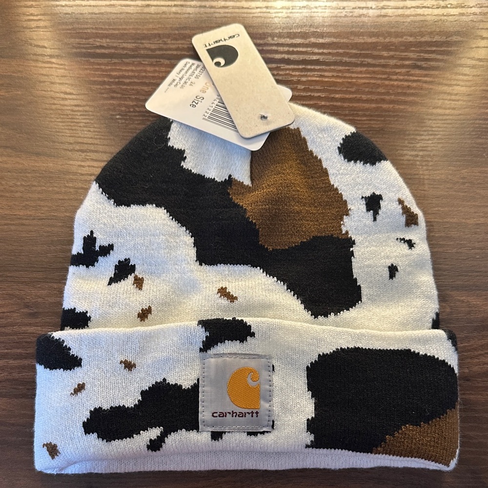 NWT Carhartt Cow Print Beanie Hat